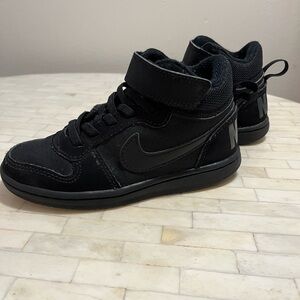 Nike Toddler Black Mid Top Sneakers with Velcro Strap size 10C